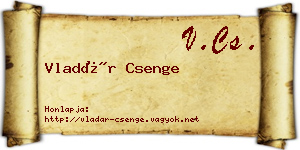Vladár Csenge névjegykártya