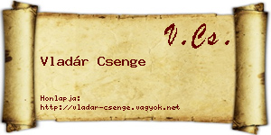 Vladár Csenge névjegykártya